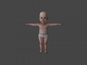 BABY-001 Rigged Baby Modelo 3D