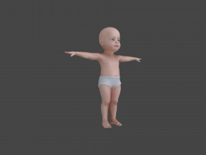 BABY-001 Rigged Baby Modelo 3D