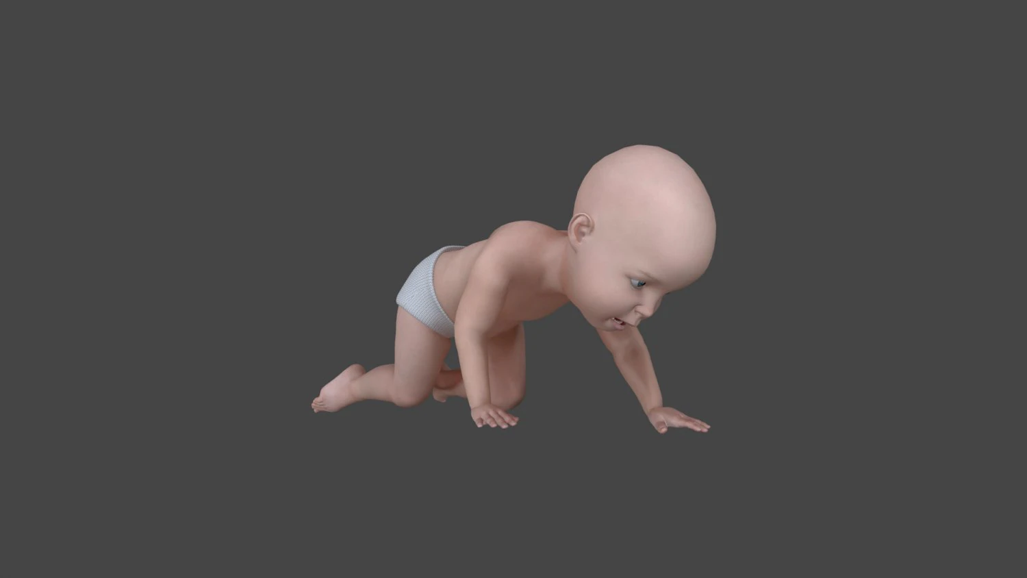 BABY-002 Crawling Animation 3D Model .c4d .max .obj .3ds .fbx .stl .blend 