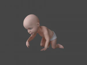 BABY-002 Crawling Animation 3D Model