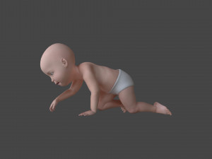BABY-002 Crawling Animation Modello 3D