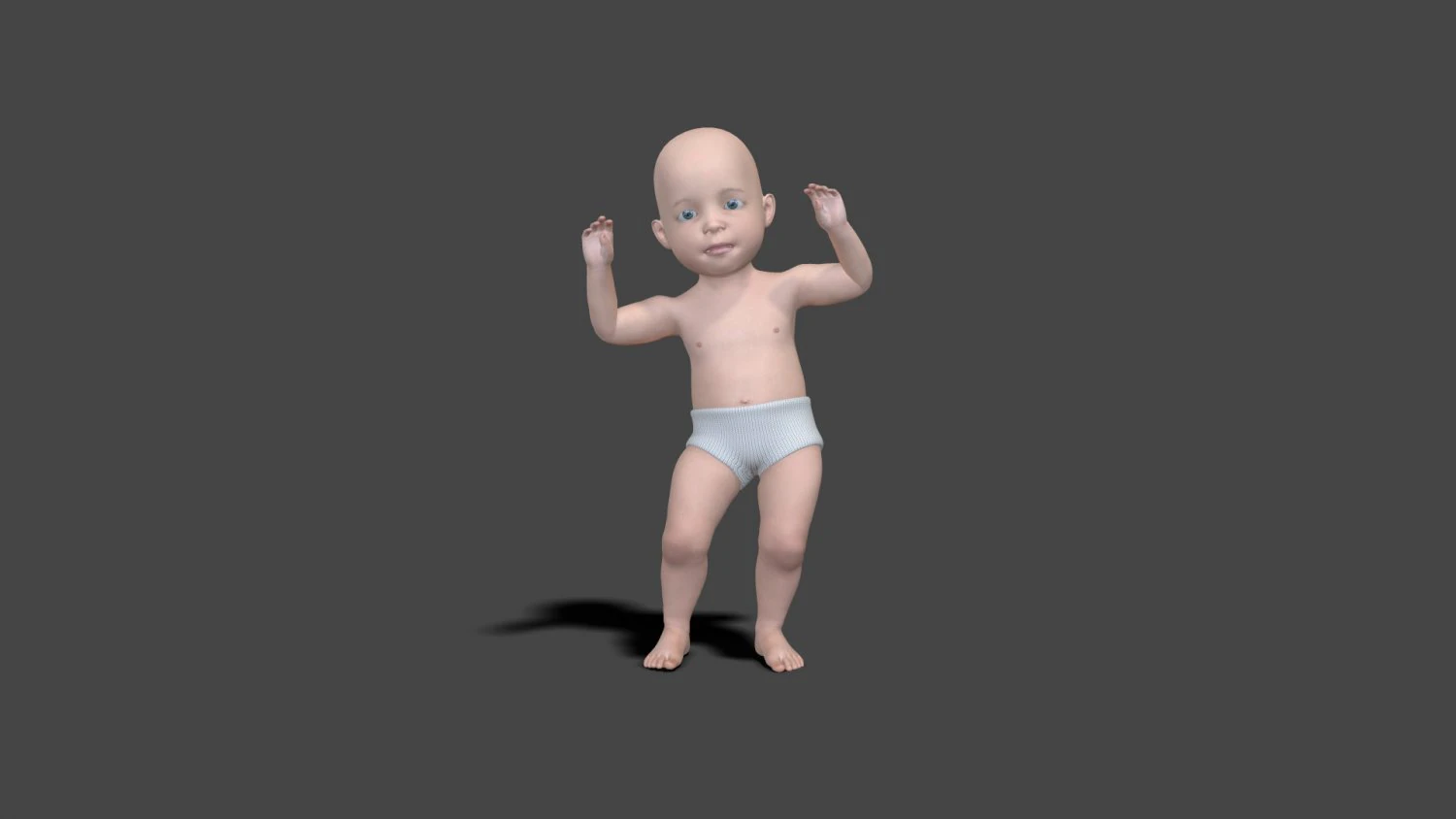 BABY-003 Dancing Animation 3D Model .c4d .max .obj .3ds .fbx .stl .blend