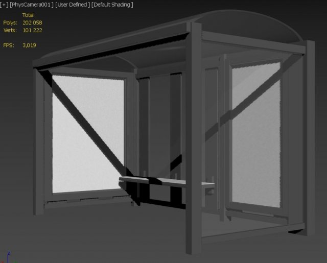 bus stop Modèle 3D .c4d .max .obj .3ds .fbx .stl .blend 