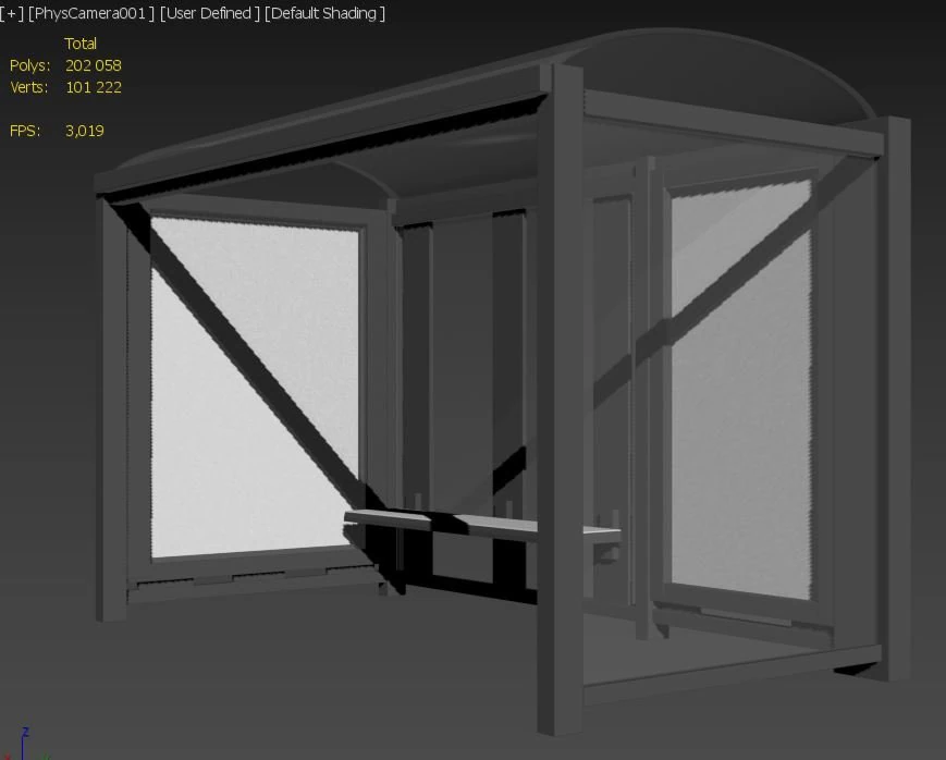bus stop 3D Model .c4d .max .obj .3ds .fbx .stl .blend