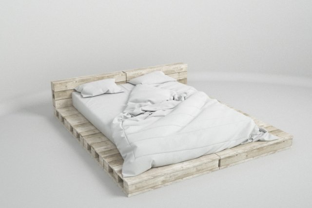 pallet bed 3Dモデル .c4d .max .obj .3ds .fbx .stl .blend 
