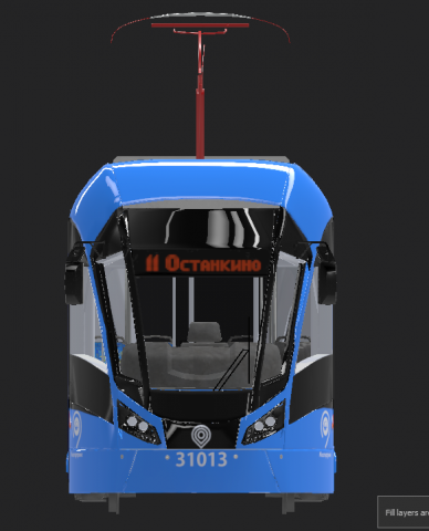 tram vityaz-m rolling stock low-poly 3D Модель .c4d .max .obj .3ds .fbx .stl .blend 