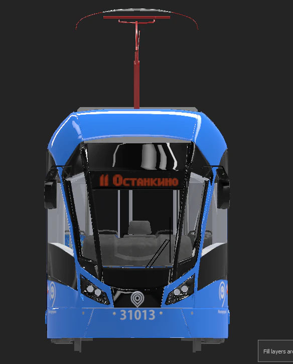 tram vityaz-m rolling stock low-poly 3D Model .c4d .max .obj .3ds .fbx .stl .blend 