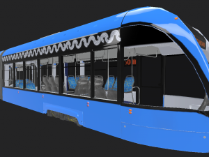 tram vityaz-m rolling stock low-poly 3D Модель