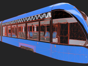 tram vityaz-m rolling stock low-poly 3D Модель