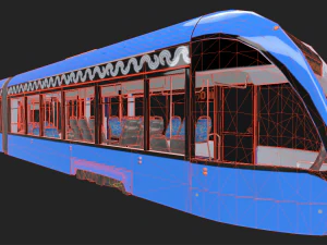 tram vityaz-m rolling stock low-poly 3D Model