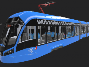 tram vityaz-m rolling stock low-poly 3D Модель