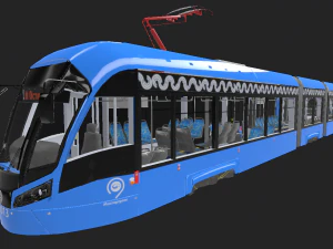 tram vityaz-m rolling stock low-poly 3D Model