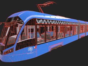 tram vityaz-m rolling stock low-poly 3D Model