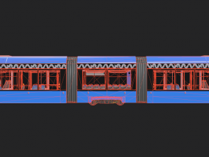 tram vityaz-m rolling stock low-poly 3D Модель