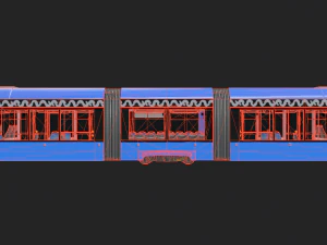 tram vityaz-m rolling stock low-poly 3D Model