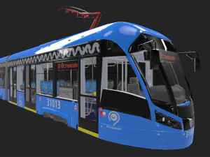 tram vityaz-m rolling stock low-poly 3D Model