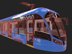 tram vityaz-m rolling stock low-poly 3D Модель