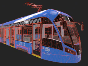 tram vityaz-m rolling stock low-poly 3D Model