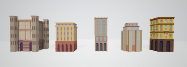 Cartoon town 3D Model .c4d .max .obj .3ds .fbx .stl .blend 