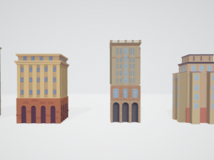 Cartoon town 3D Model