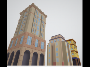 Cartoon town 3D Model