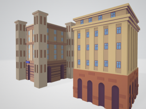 Cartoon town 3D Model