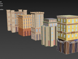 Cartoon town 3D Model