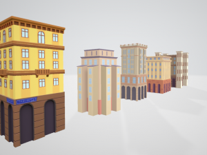 Cartoon town 3D Model