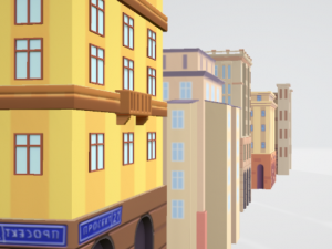 Cartoon town 3D Model