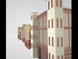 Cartoon town 3D Model