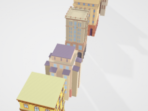 Cartoon town 3D Model