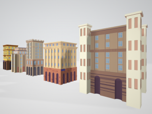 Cartoon town 3D Model