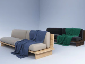 contemporary sofa 2 colors 3D Model
