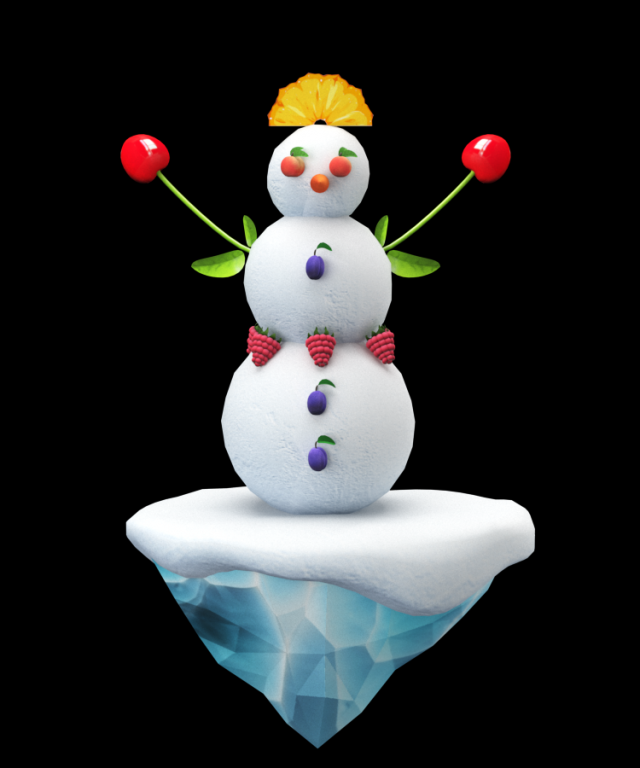 pretty cartoon snowman 3Dモデル .c4d .max .obj .3ds .fbx .stl .blend 