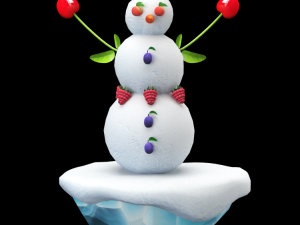 pretty cartoon snowman 3D Model