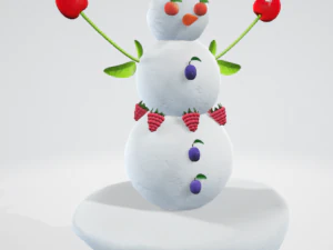 pretty cartoon snowman 3D Model