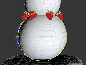 pretty cartoon snowman 3D Model