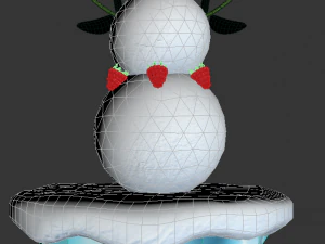 pretty cartoon snowman 3D Model