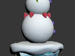 pretty cartoon snowman 3D Model