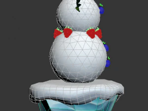 pretty cartoon snowman 3D Model