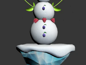 pretty cartoon snowman 3D Model