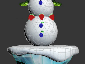 pretty cartoon snowman 3D Model