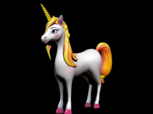 unicorn cartoon low poly to vr ar 3D 模型