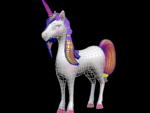 unicorn cartoon low poly to vr ar 3D 模型