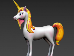 unicorn cartoon low poly to vr ar 3D 模型
