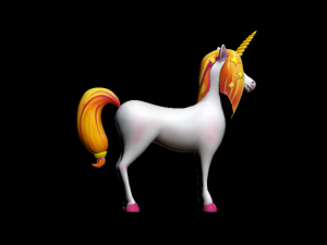 unicorn cartoon low poly to vr ar 3D 模型