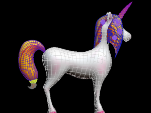 unicorn cartoon low poly to vr ar 3D 模型