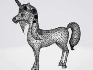 unicorn cartoon low poly to vr ar 3D 模型