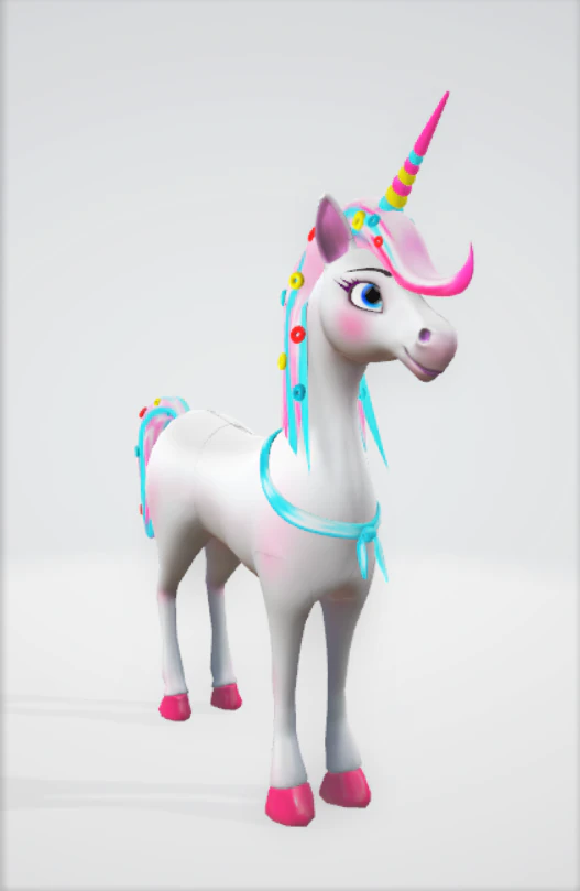 unicorn low poly to vr ar 3D Model .c4d .max .obj .3ds .fbx .stl .blend 