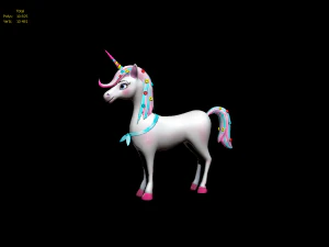 unicorn low poly to vr ar 3D Model